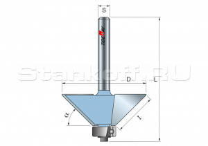 Фреза 45гр. ниж. под. Z=2 D=22x6,35 S=8 TIDEWAY LC02030408