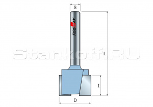 Фреза пазовая для петель Z=2 D=15,9x19,05 S=8 TIDEWAY LC01041008