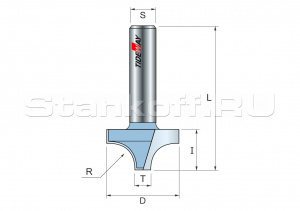 Фреза кромочная R=6,35 D=12,7x10 S=8 TIDEWAY LC04010808