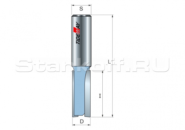 Фреза пазовая Z=2 D=12x30 S=8 TIDEWAY LC01021230G