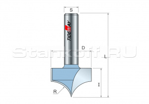 Фреза радиусная R=3,17 D=6,35x7 S=8 TIDEWAY LC04050408