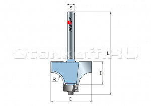 Фреза радиусная с подшипником R=3,17 D=15,86x6,4 S=8 TIDEWAY LC06020408