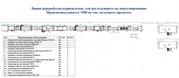 Линия для вакуумирования картофеля, моркови, свеклы, в вакуумные пакеты, для последующей стерилизация в автоклаве