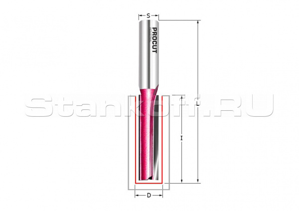 Фреза пазовая D=12x38x83 S=12 Z2 PROCUT 110257P