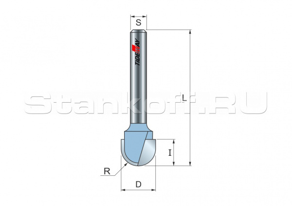 Фреза галтельная R=12,7 D=25,4x15 S=8 TIDEWAY LC05021608