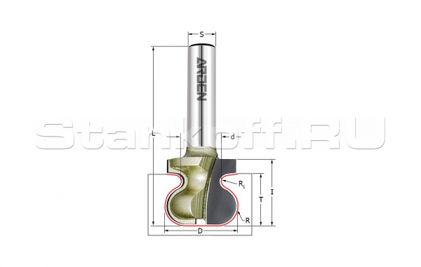 Фреза профильная (Ручка) D=19,05 R=2,7/1,5 S=12,7 Arden A1503398