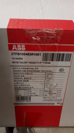 Промышленный выключатель ABB Tmax Ts3 PV MCCB (250 А / 1150 В)