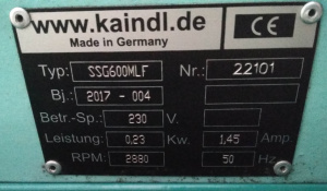 Заточной станок SSG-600 M-LF Kaindl (Германия) в спец. комплектации