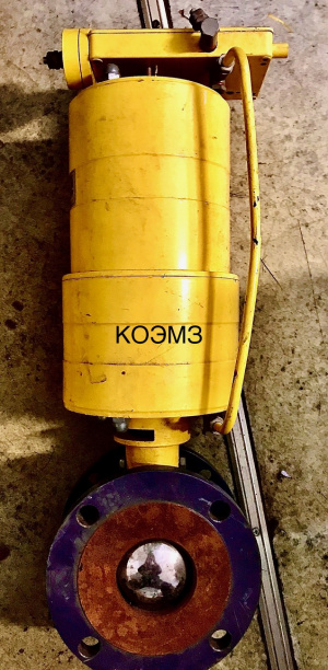 Кран шаровый регулирующий КШТВ 16-80 с пневмоприводом ПВ-60