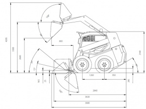 МИНИПОГРУЗЧИК С БОРТОВЫМ ПОВОРОТОМ LOCUST L1203