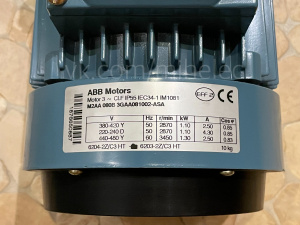 Электродвигатель ABB Motors M2AA 080B 3GAA081002-ASA 1.1 квт 2870 об/мин (1,1 квт 3000 оборотов в минуту)