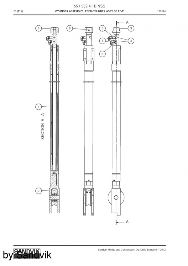 Гидравлические цилиндры для буровых установок Sandvik/Tamroc  в .