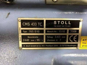 Вязальная машина STOLL 7 МS-Nr 7650101510 CMS 433 TC, КЛАСС 7, 2008 г. Местонахождение: Карачаево-Черкесская Республика