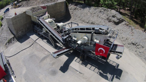 Передвижной ДСК роторная дробилка + грохот на колёсном шасси MKE02 (Турция)