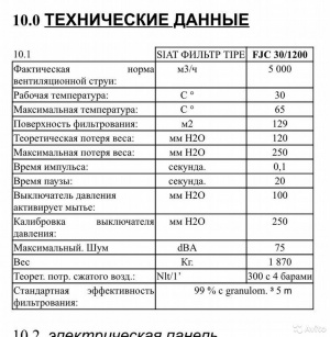 Фильтры SIAT TIPE FJC 30/1200 очистка пыли, сварочных дымов и другое