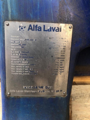 Сепаратор молокоочиститель Alfa laval