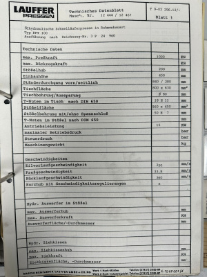 Гидравлический пресс Lauffer - RPT 100