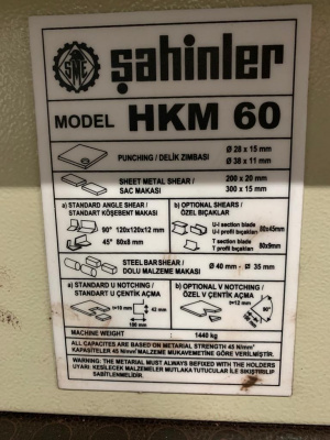 Sahinler HKM 60 Пресс-ножницы
