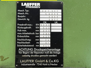 Гидравлический пресс Lauffer - RPT 100