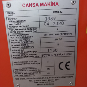 Дорновый полуавтоматический трубогибочный станок Cansa Makina CMH42