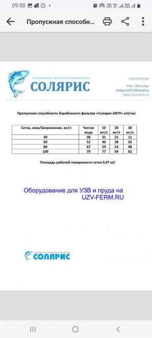 Барабанный фильтр "Солярис-687П" на 80 м3/час