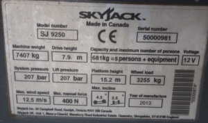 Ножничный подъемник Skyjack SJ 9250 RT