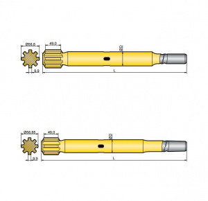 Хвостовик аналог Sandvik/Tamrock HL 500, HL 500 S, HL 550 S, HL 560 S