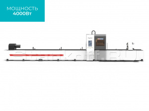 Оптоволоконный лазерный труборез с 3-мя патронами и резкой под углом ±45° TP6535W/4000 Raycus 6+6