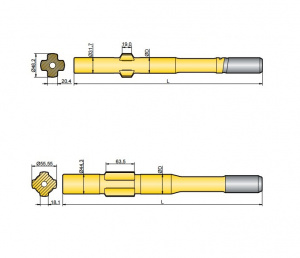 Хвостовик аналог Sandvik/Tamrock L 400, L 500, L 600, L 750