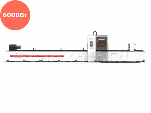 Оптоволоконный лазерный труборез с 3-мя патронами и резкой под углом ±45° TP6535W/6000 Raycus 6+6
