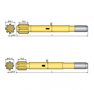 Хвостовик аналог Sandvik/Tamrock HL 1000