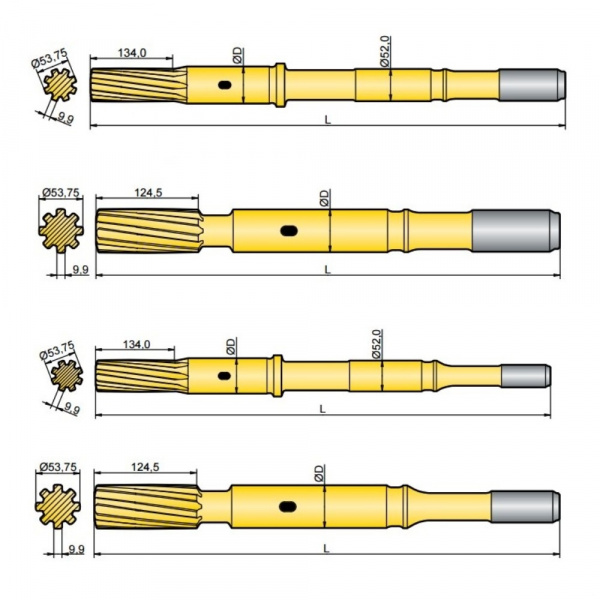 Хвостовик аналог Atlas Copco COP 1840, COP 1840EX, COP 1850, COP 1850EX