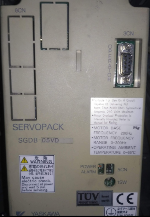 Сервопривод SERVOPACK YASKAWA MODEL : SGDB-05 VD