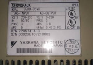 Сервопривод SERVOPACK YASKAWA MODEL : SGDB-05 VD