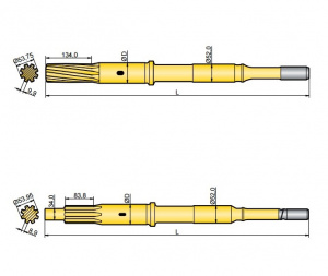 Хвостовик аналог Atlas Copco COP 1240EX, COP 1338EX