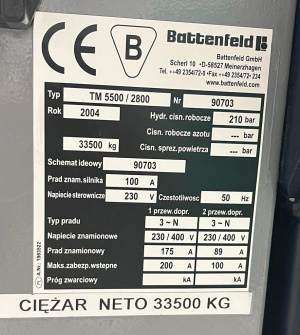 термопластавтомат Battenfeld TM 5500/2800, 2004р