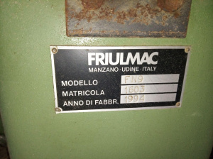 Двусторонний шипорезный станок FRIULMAC. Модель FN 9. Год выпуска 1994. Пр- во Италия. Станок оснащён шестью шпинделями, по три с каждой сто
