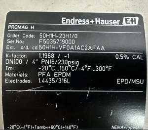Расходомер Электромагнитный Endress + Hauser DN100