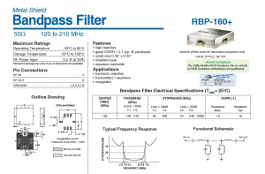 Полосовой фильтр RBP-160+ Mini-Circuits