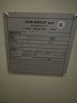 Автоматический центр пакетного раскроя с ЧПУ SCM Gabbiani p55