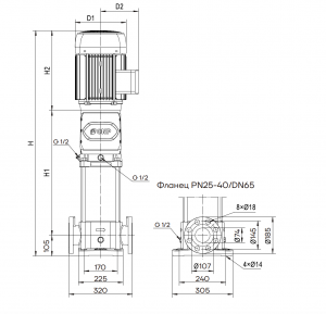 Вертикальный многоступенчатый насос CNP CDM32-4FSWPC