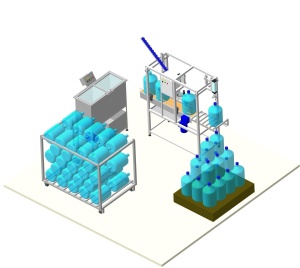 Линия розлива воды в 19 литровые бутыли ЛР19М-120
