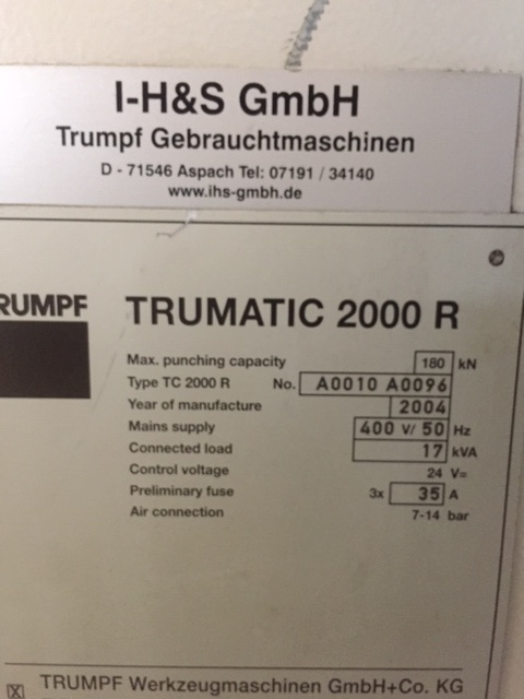 Координатно-пробивной пресс Trumpf Trumatic 2000R