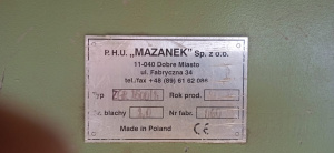 Листогиб Mazanek Zgr 2500 x 2 мм