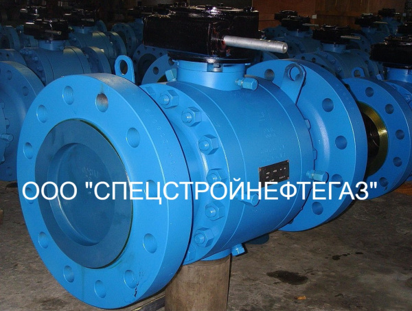 Кран шаровый фланцевый Ду 350 Ру100 ПГ-С-Н-У с контрфланцами