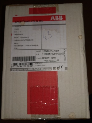 Автоматический выключатель ABB Tmax XT4 160А, Ekip I, 50кА, 3P, 160А, 1SDA0 68479 R1