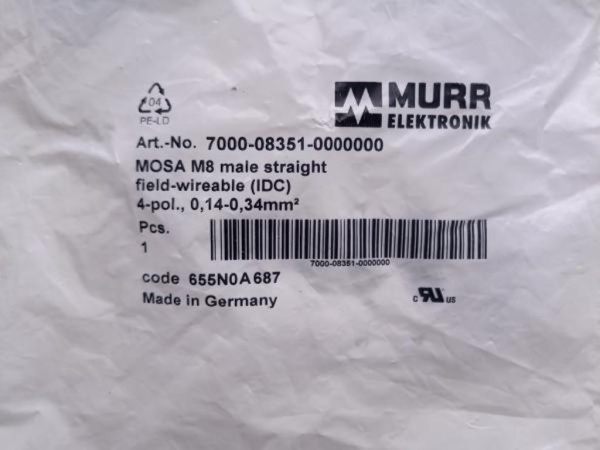Разъем M8 Вилка Murr Elektronik 7000-08351-0000000