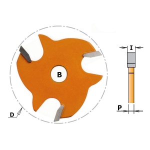 Фреза пазовая HW Z3 B=8 D=47,6x1,6 P=1,07 RH, D 1.6 - 6,4 мм