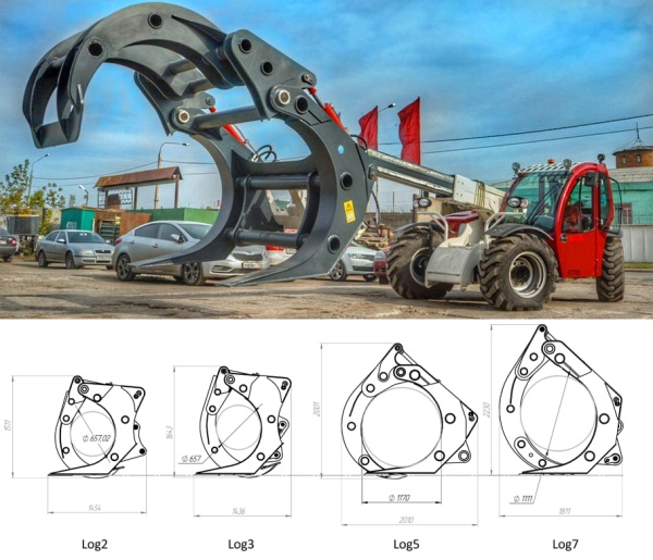 Лесозахват для телескопического погрузчика Heli