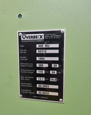 Универсальный круглошлифовальный станок Overbeck 400 RU